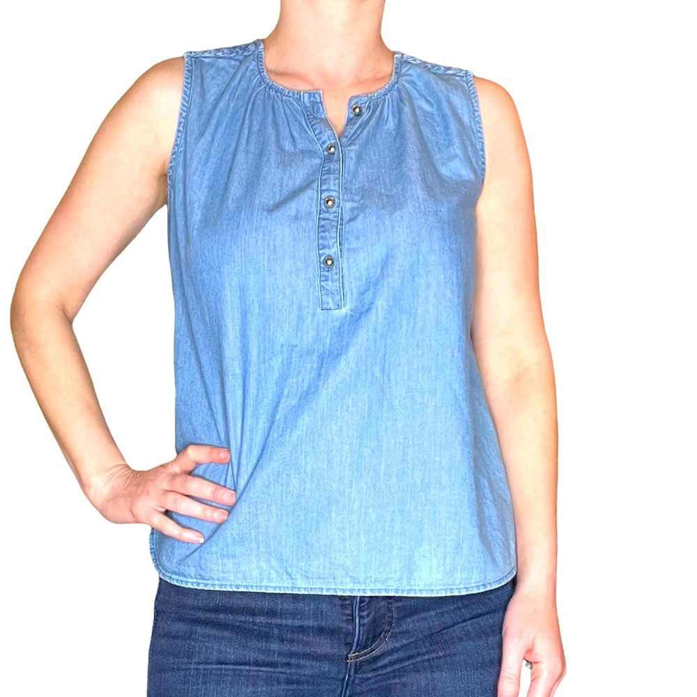 Chloe Chambray Sleeveless Top